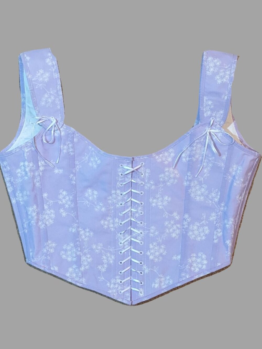Lavender Floral Handcrafted Corset Top Size S